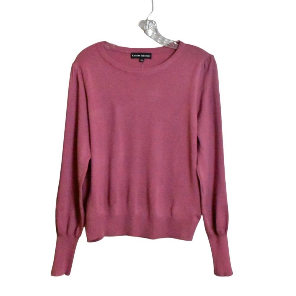 Catherine Malandrino Long Sleeve Pullover Sweater Cardigan Top Pink Size L